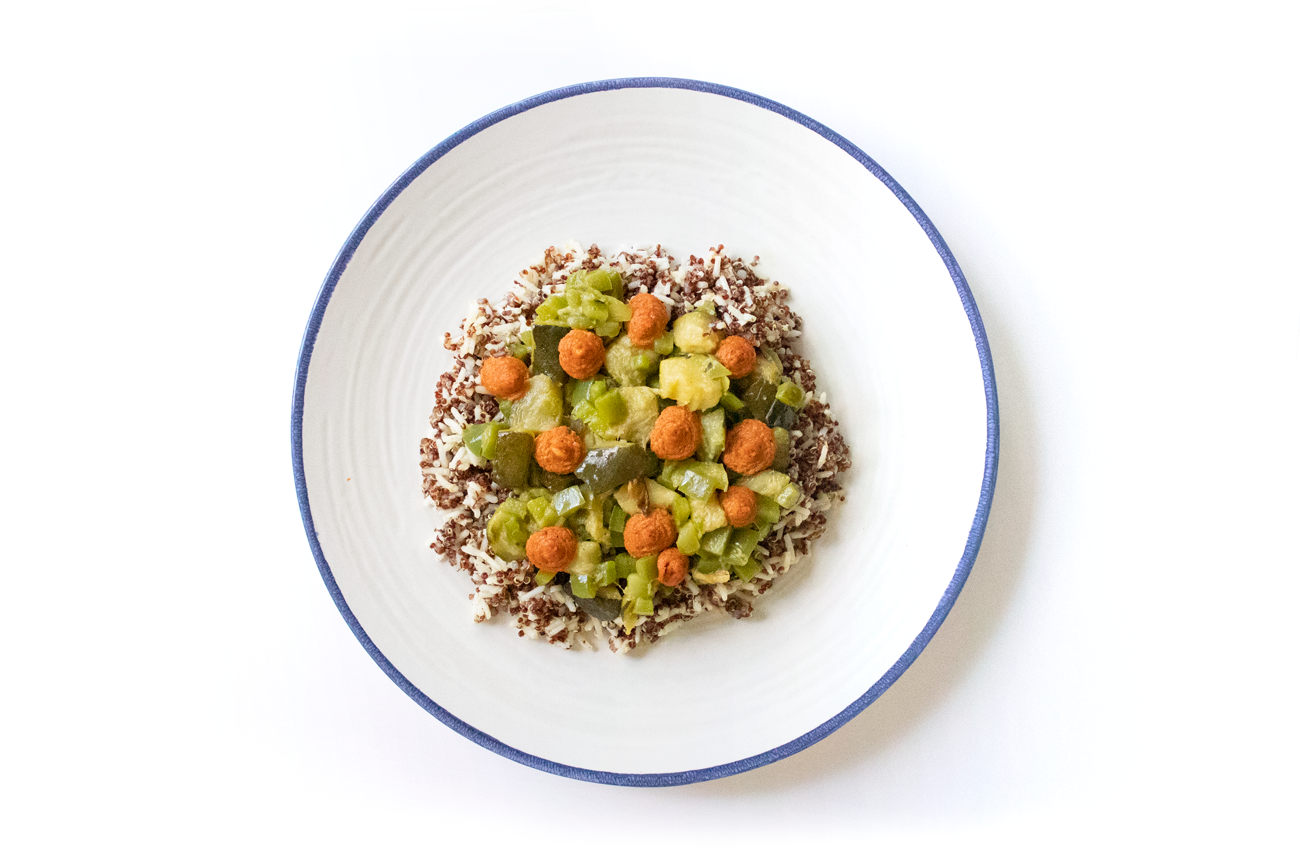 167_ Rice and quinoa salad with plant based sobrasada